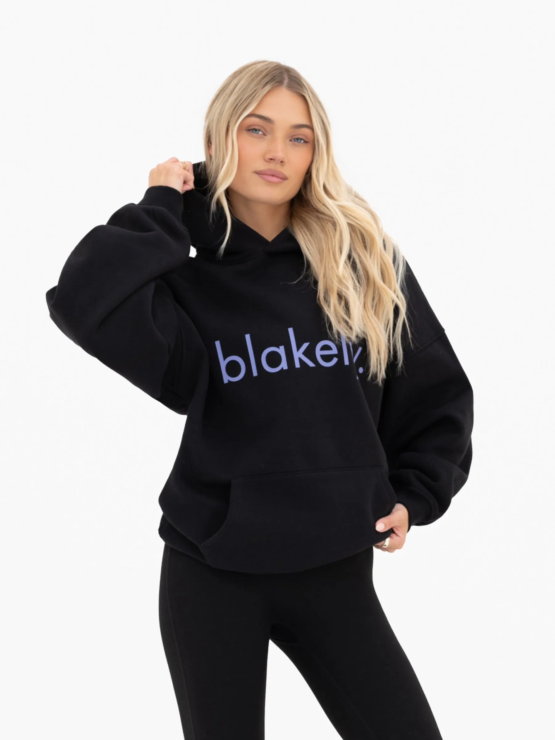 Lila Oversized Hoodie - Black & Ultra Lilac sold by Blakely