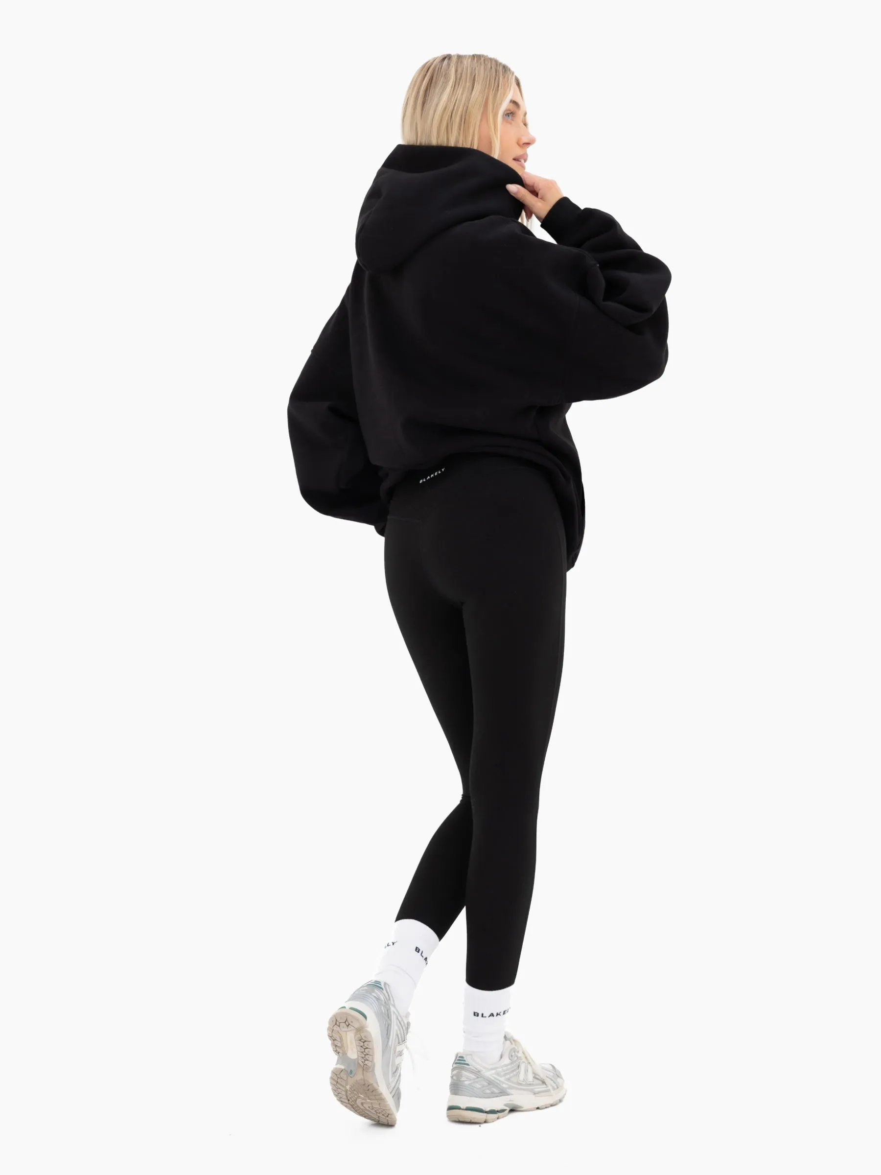 Lila Oversized Hoodie - Black & Pastel Pink sold by Blakely product image thumbnail 3