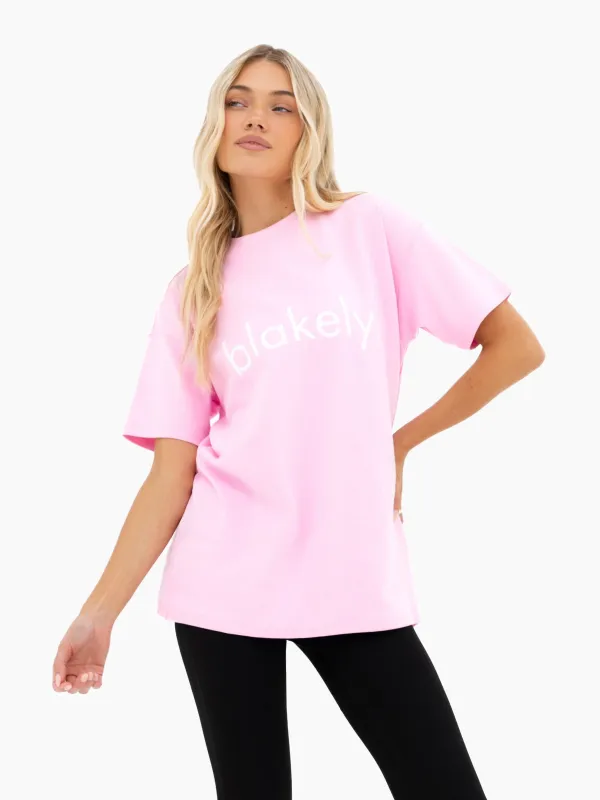Lila Oversized T-Shirt - Pastel Pink sold by Blakely