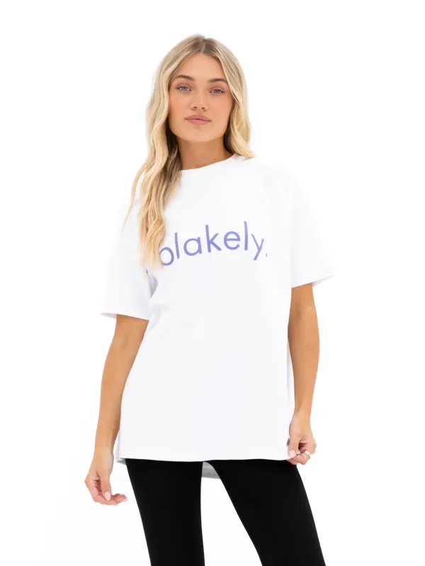 Lila Oversized T-Shirt - White & Ultra Lilac sold by Blakely