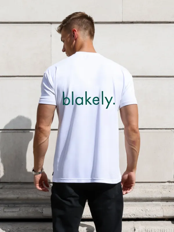 Enzo Relaxed T-Shirt - White & Deep Green sold by Blakely