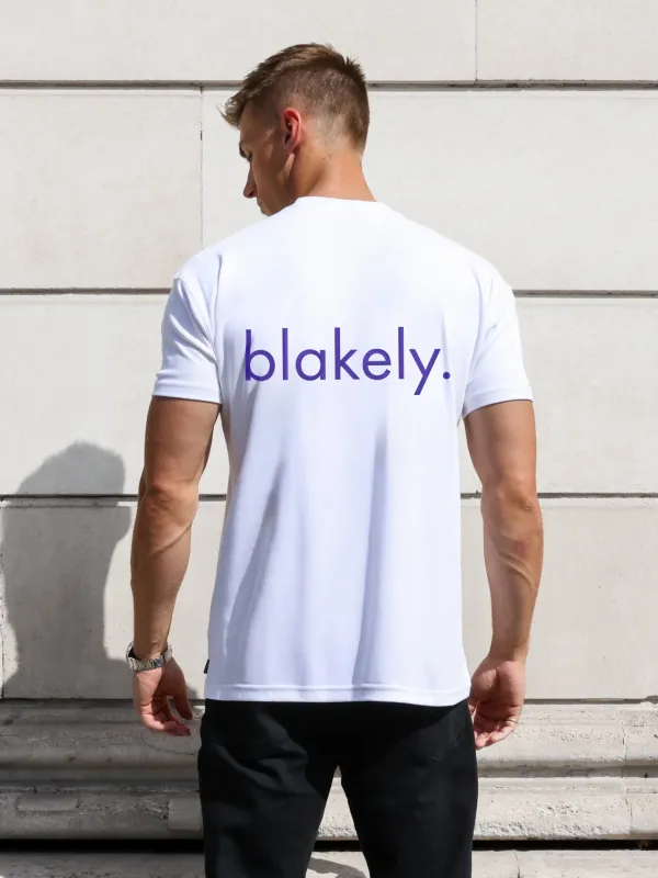 Enzo Relaxed T-Shirt - White & Bold Purple sold by Blakely