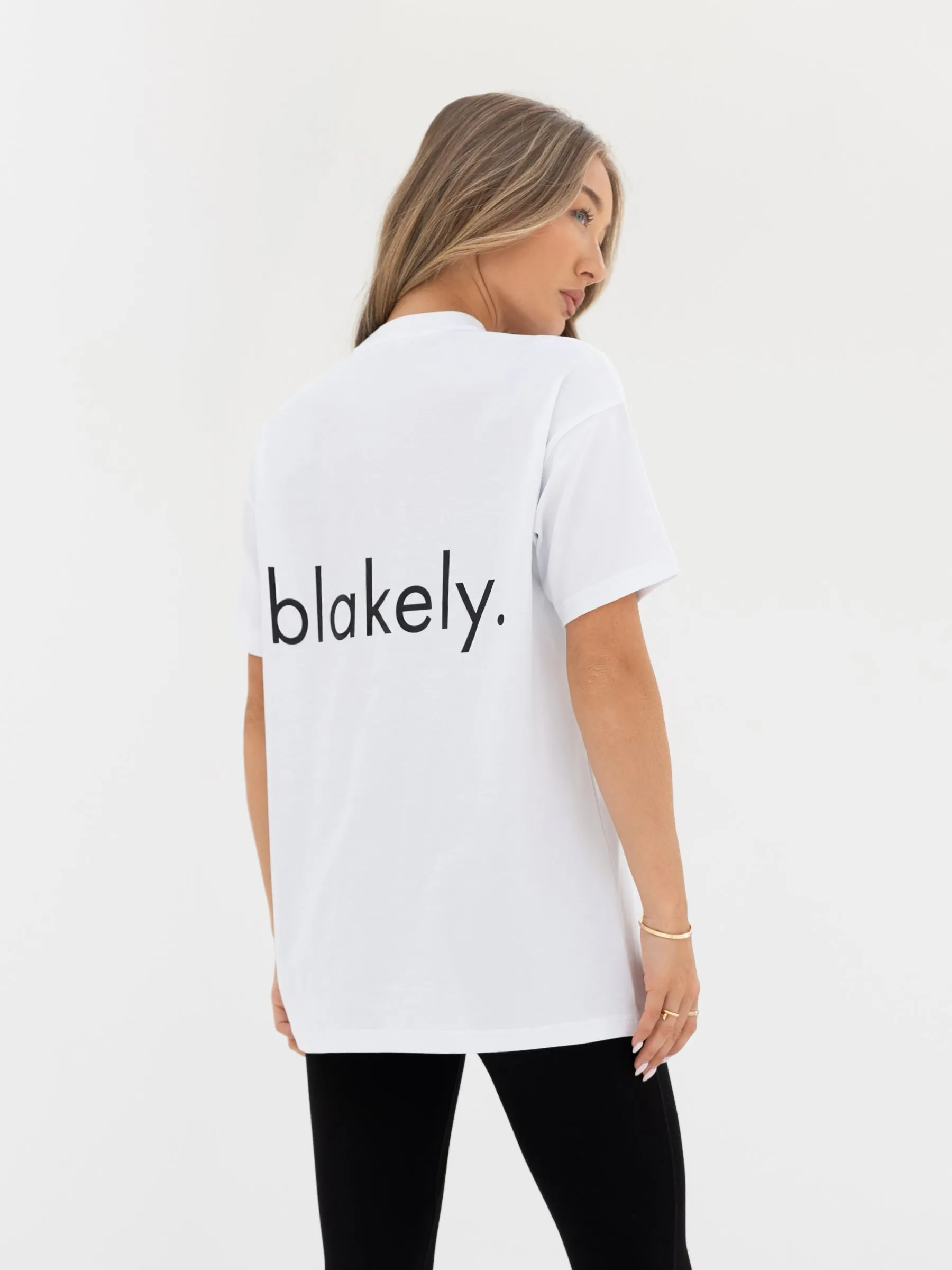 Thea Oversized T-Shirt - White & Black sold by Blakely