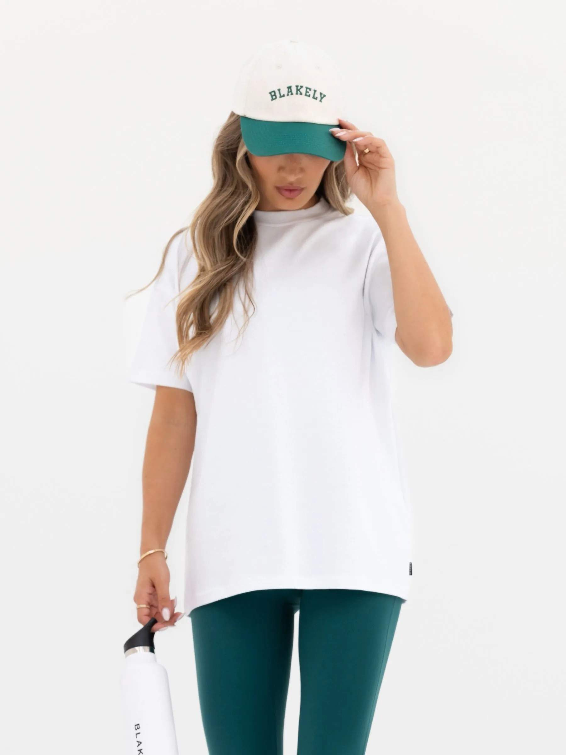 Thea Oversized T-Shirt - White & Deep Green sold by Blakely product image thumbnail 2