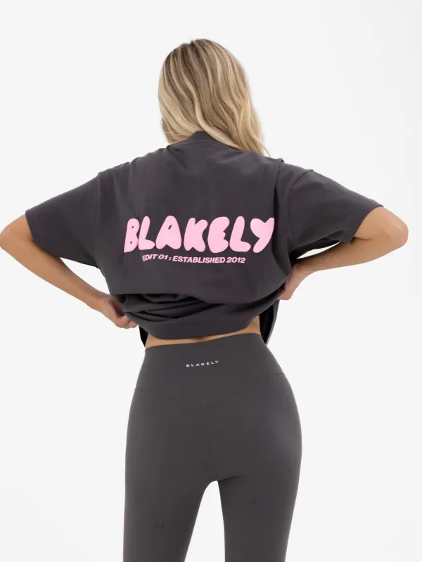 Cloud Print Oversized T-Shirt - Graphite sold by Blakely