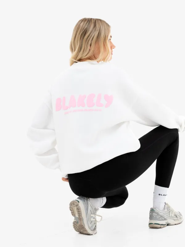 Cloud Print Oversized Jumper - Flat White & Powder Pink sold by Blakely