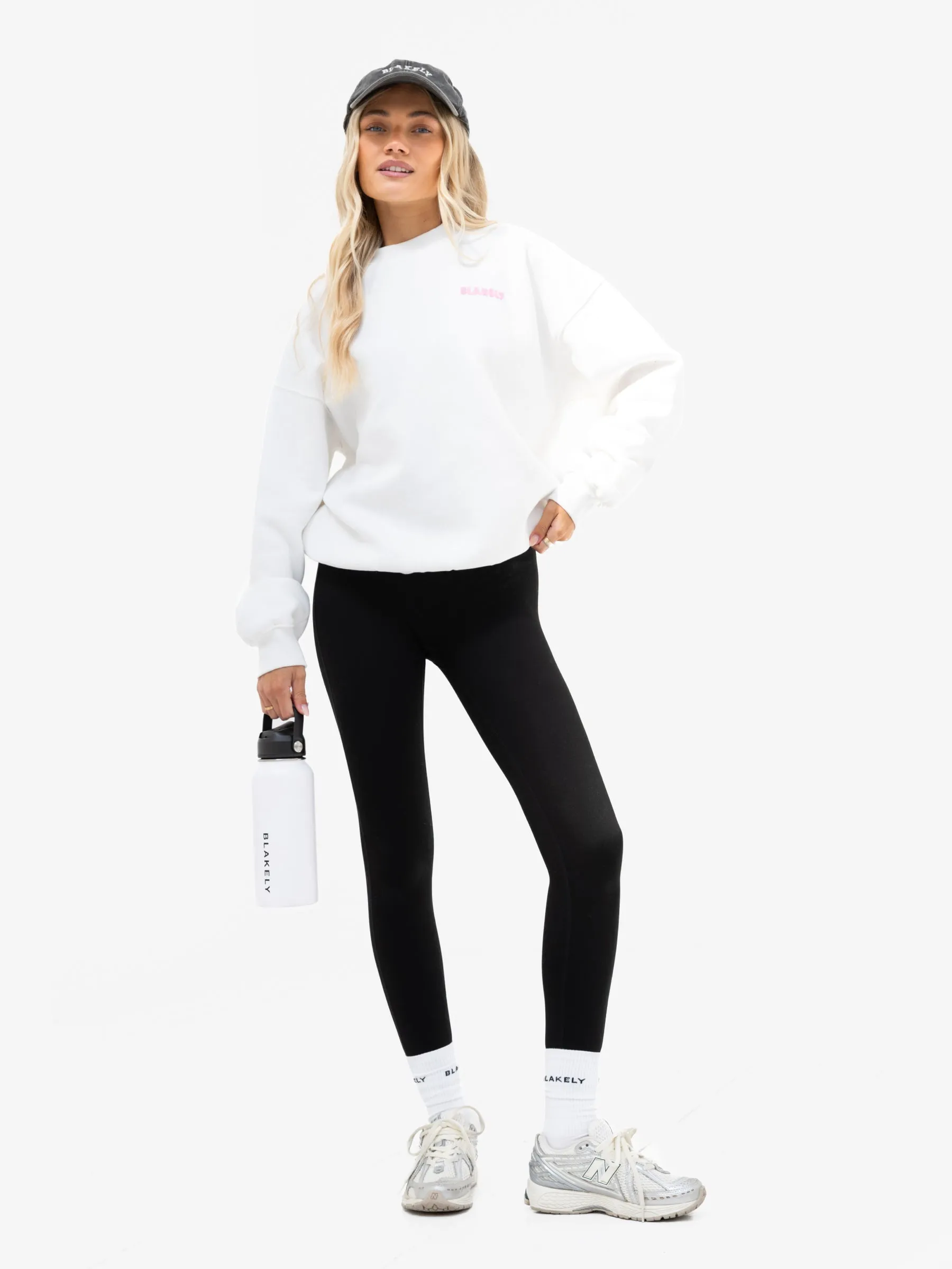 Cloud Print Oversized Jumper - Flat White & Powder Pink sold by Blakely product image thumbnail 4