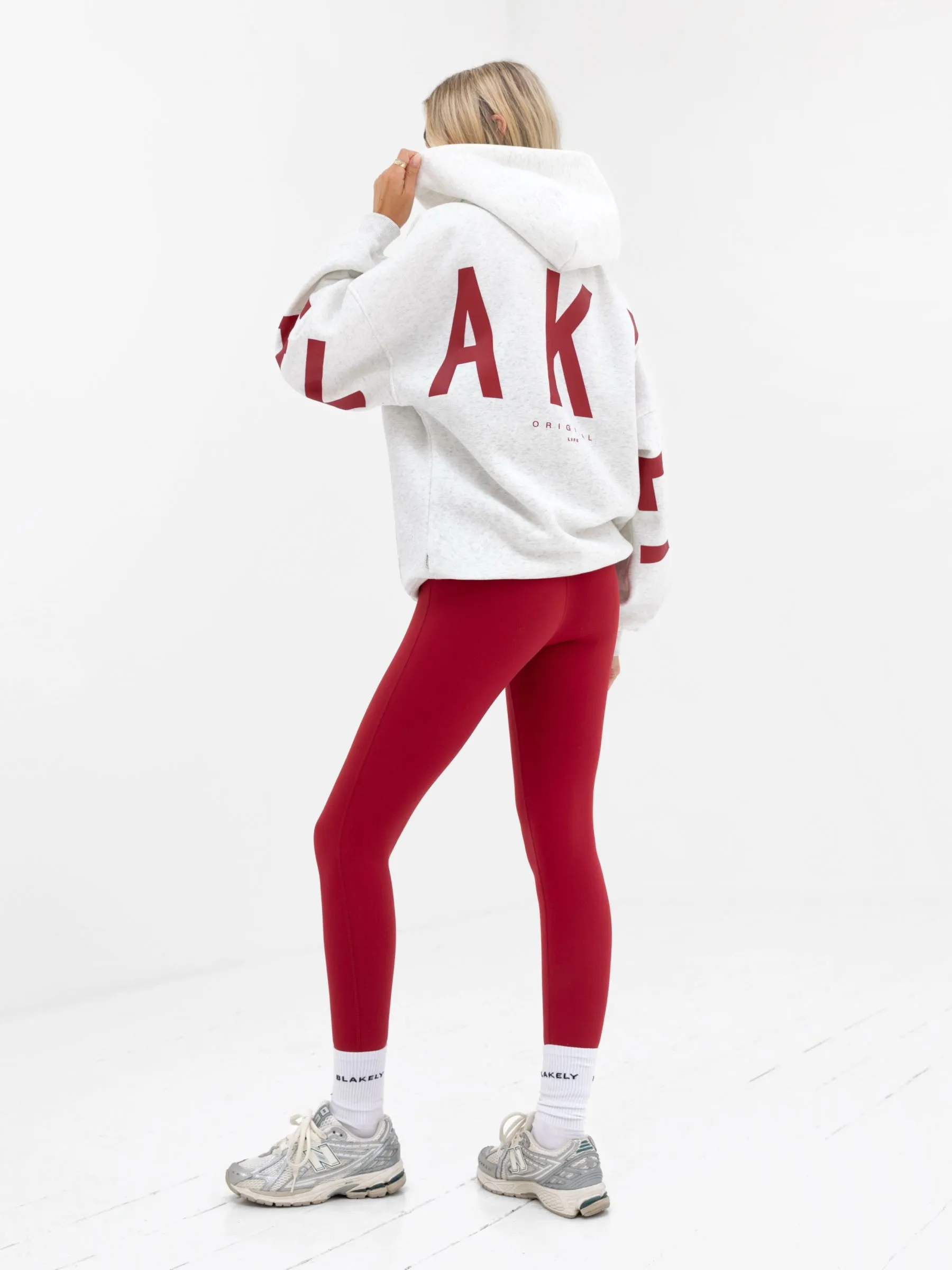 Isabel Oversized Hoodie - Marl White & Cherry Red sold by Blakely product image thumbnail 3