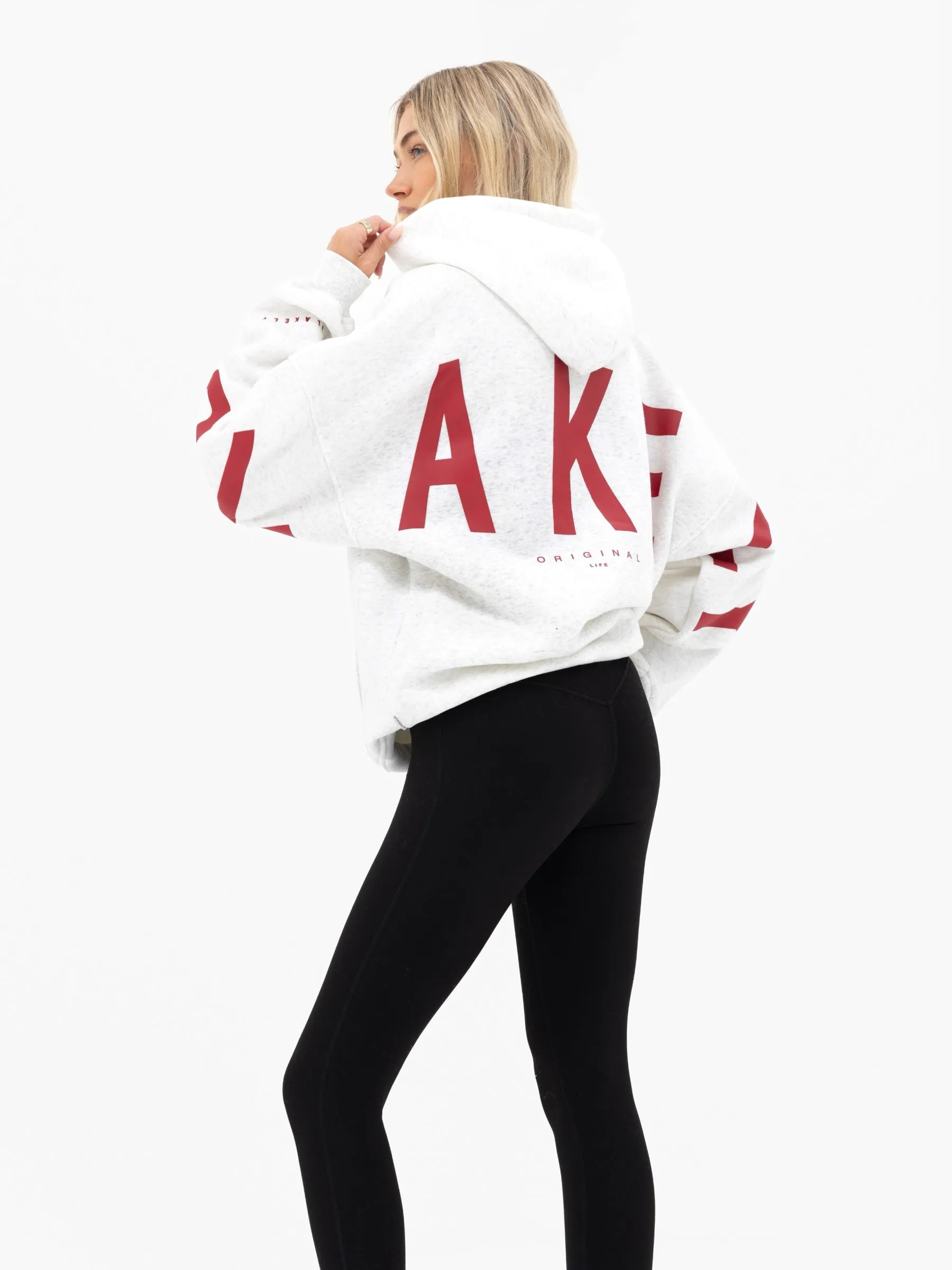 Isabel Oversized Hoodie - Marl White & Cherry Red sold by Blakely product image thumbnail 5