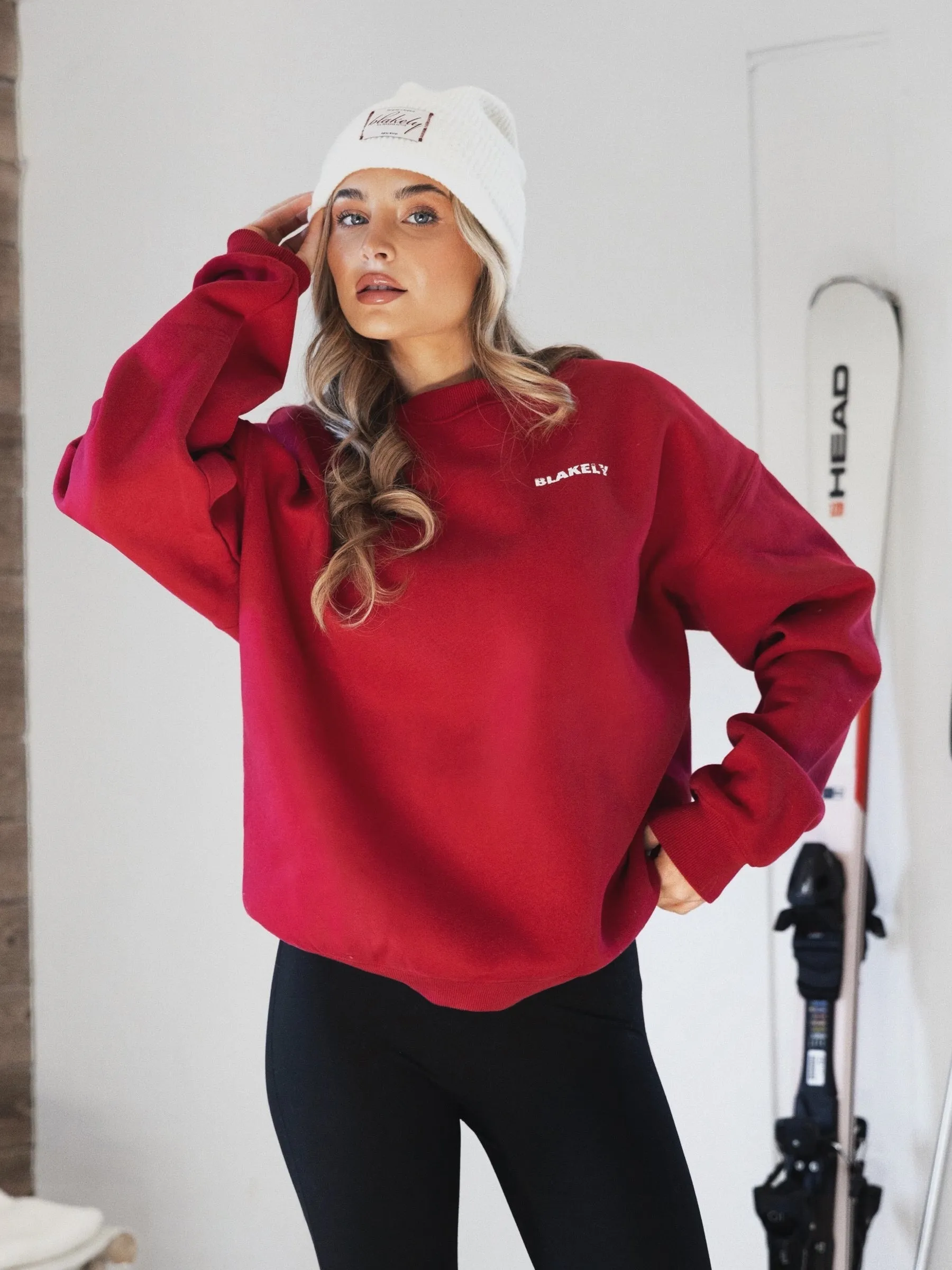 Sloane Ski Oversized Jumper - Cherry Red sold by Blakely product image thumbnail 4