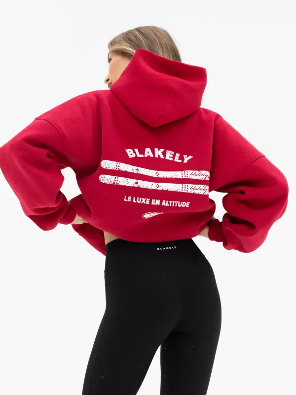 Sloane Ski Oversized Hoodie - Cherry Red sold by Blakely