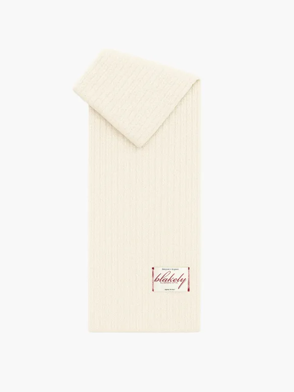 Script Label Knit Scarf - Cream sold by Blakely