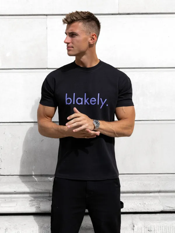 Leo Relaxed T-Shirt - Black & Ultra Lilac sold by Blakely