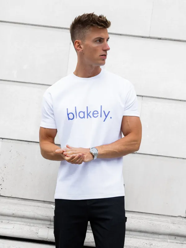Leo Relaxed T-Shirt - White & Ultra Lilac sold by Blakely
