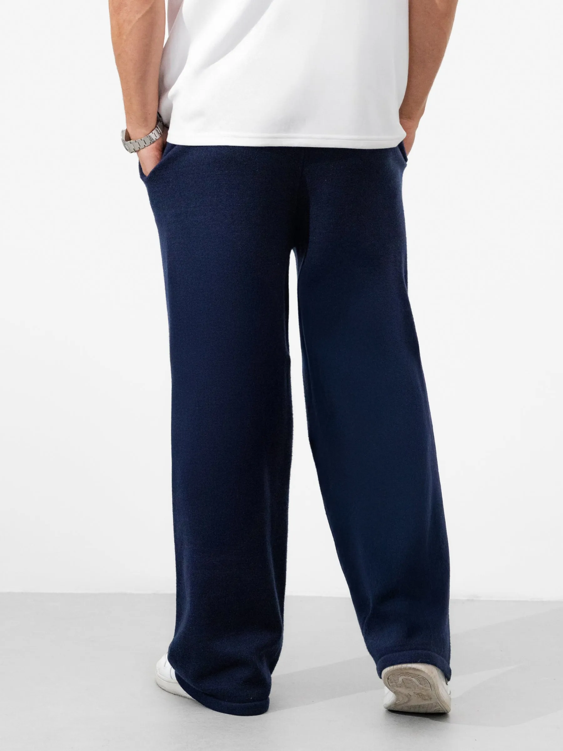 Varsity Knitted Relaxed Sweatpants - Navy sold by Blakely product image thumbnail 2