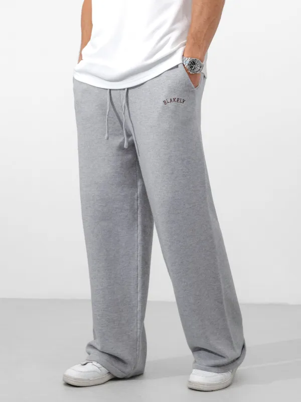 Varsity Knitted Relaxed Sweatpants - Grey sold by Blakely