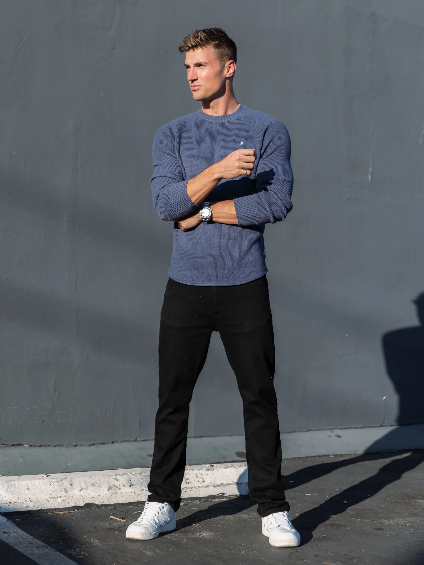 Olton Anchor Knit Jumper - Steel Blue sold by Blakely product image thumbnail 4