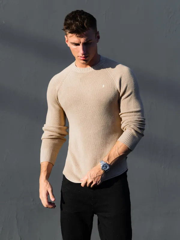 Olton Anchor Knit Jumper - Tan sold by Blakely