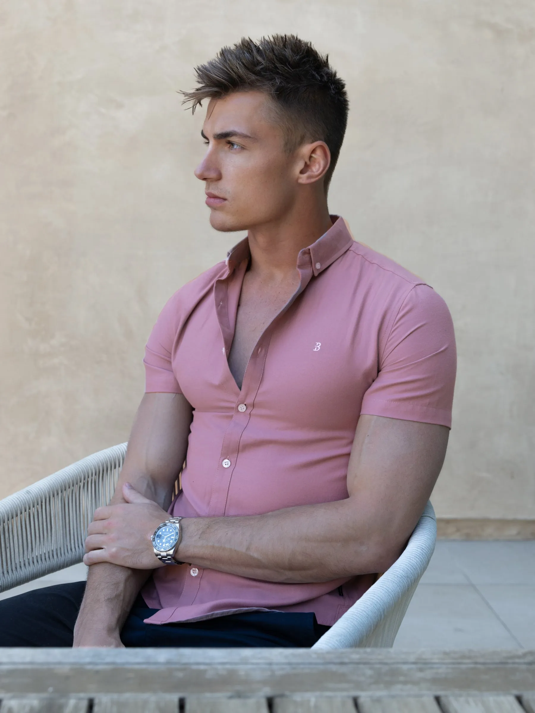 Conrad Short Sleeve Shirt - Dusty Pink sold by Blakely product image thumbnail 4