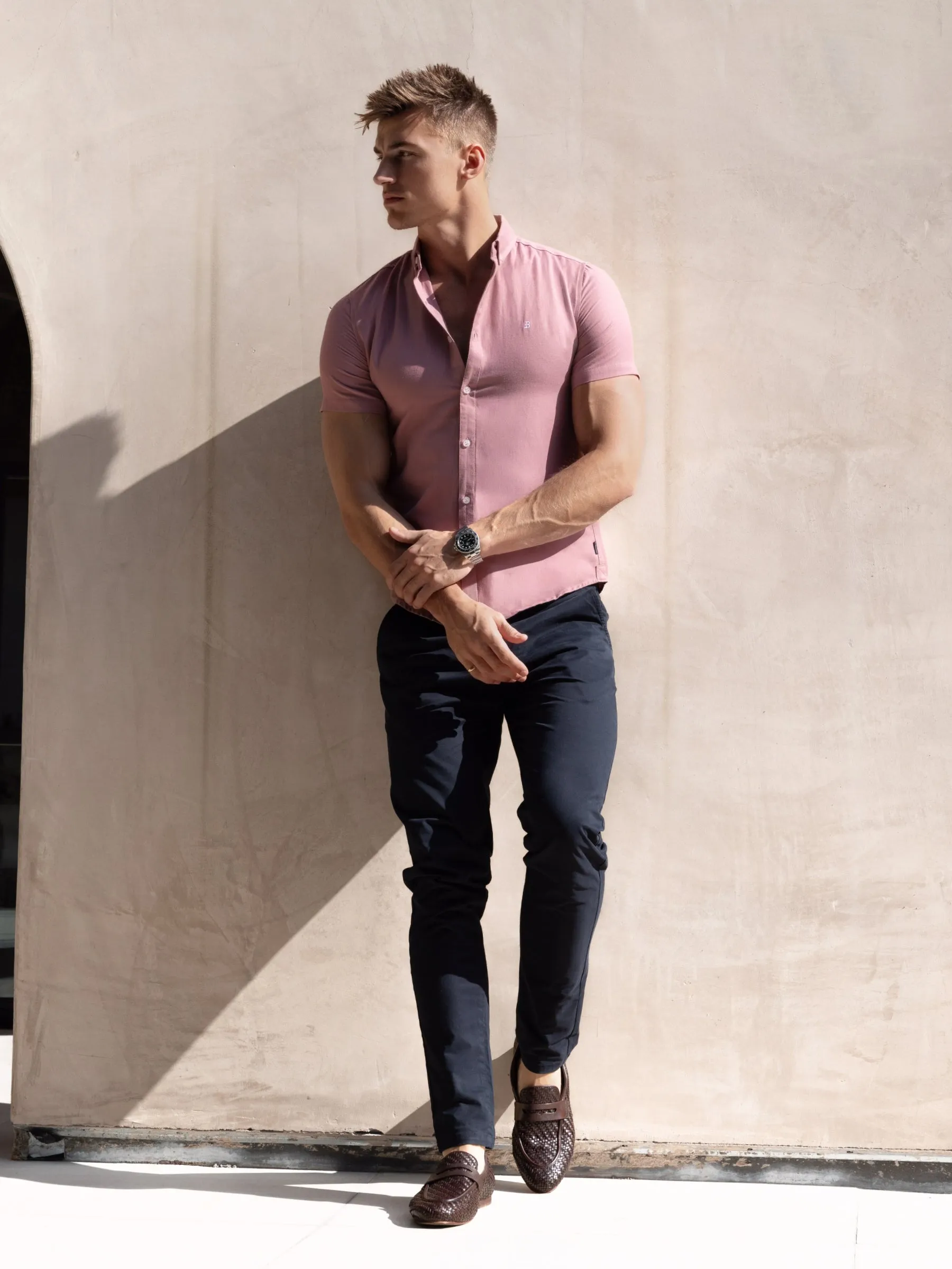 Conrad Short Sleeve Shirt - Dusty Pink sold by Blakely product image thumbnail 2