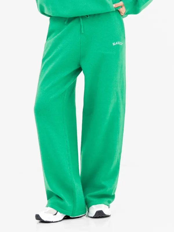 Varsity Knitted Wide Leg Sweatpants - Bright Green sold by Blakely