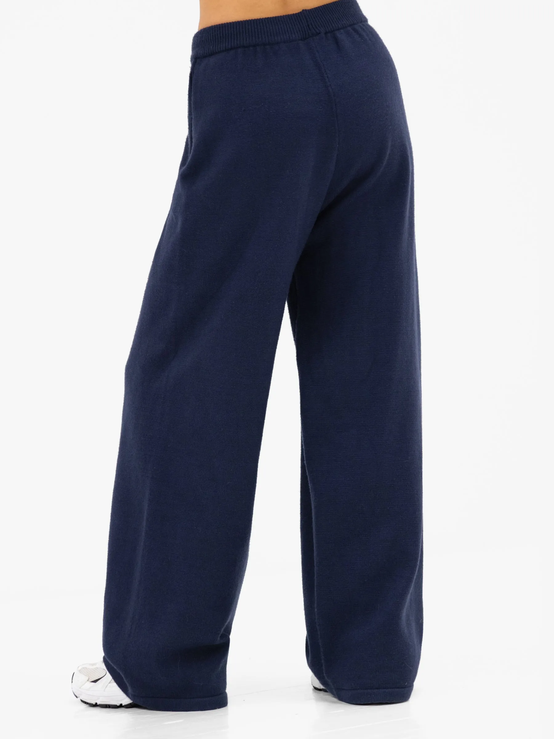 Varsity Knitted Wide Leg Sweatpants - Navy sold by Blakely product image thumbnail 2