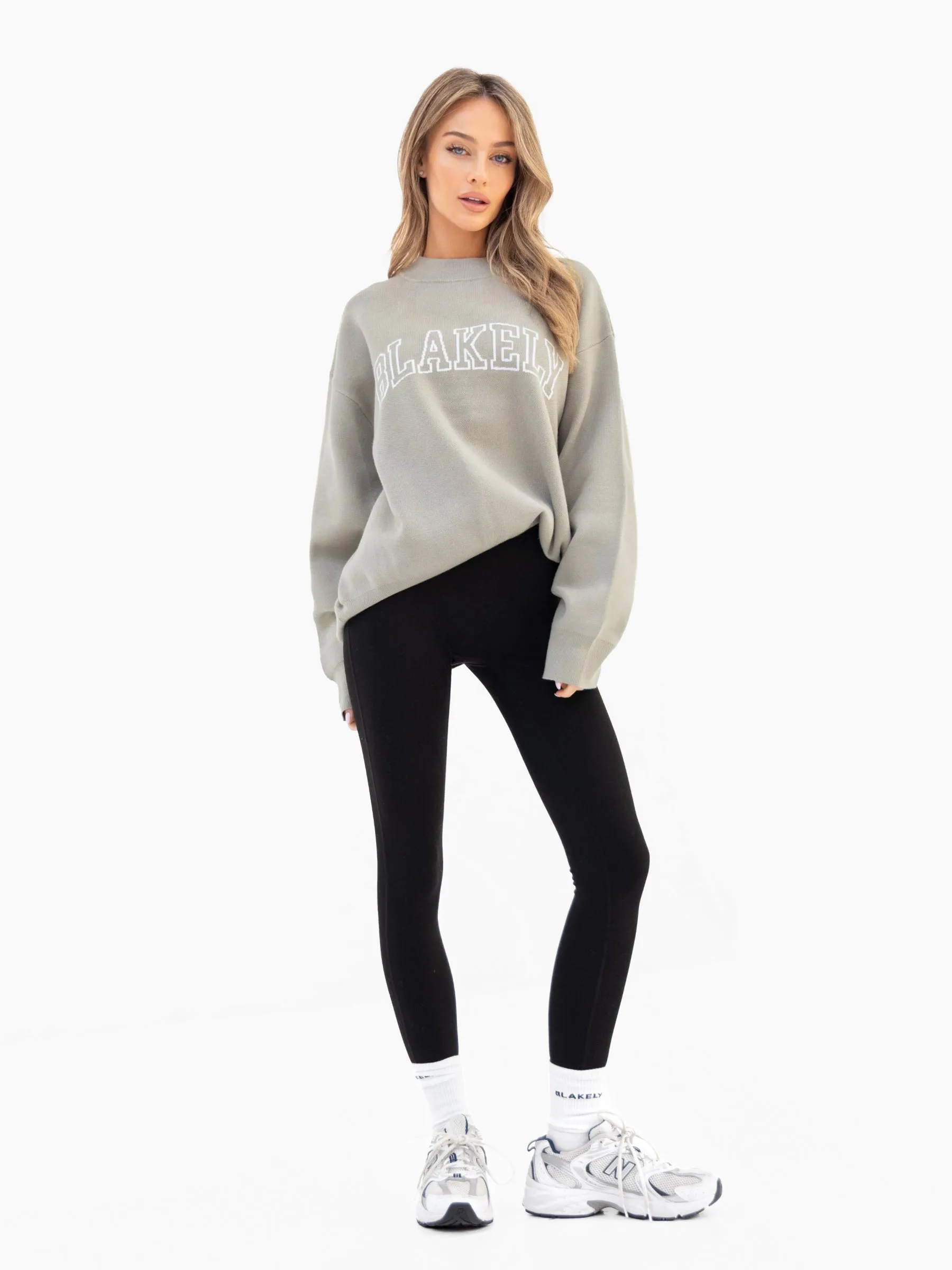 Varsity Oversized Knitted Jumper - Green sold by Blakely product image thumbnail 3