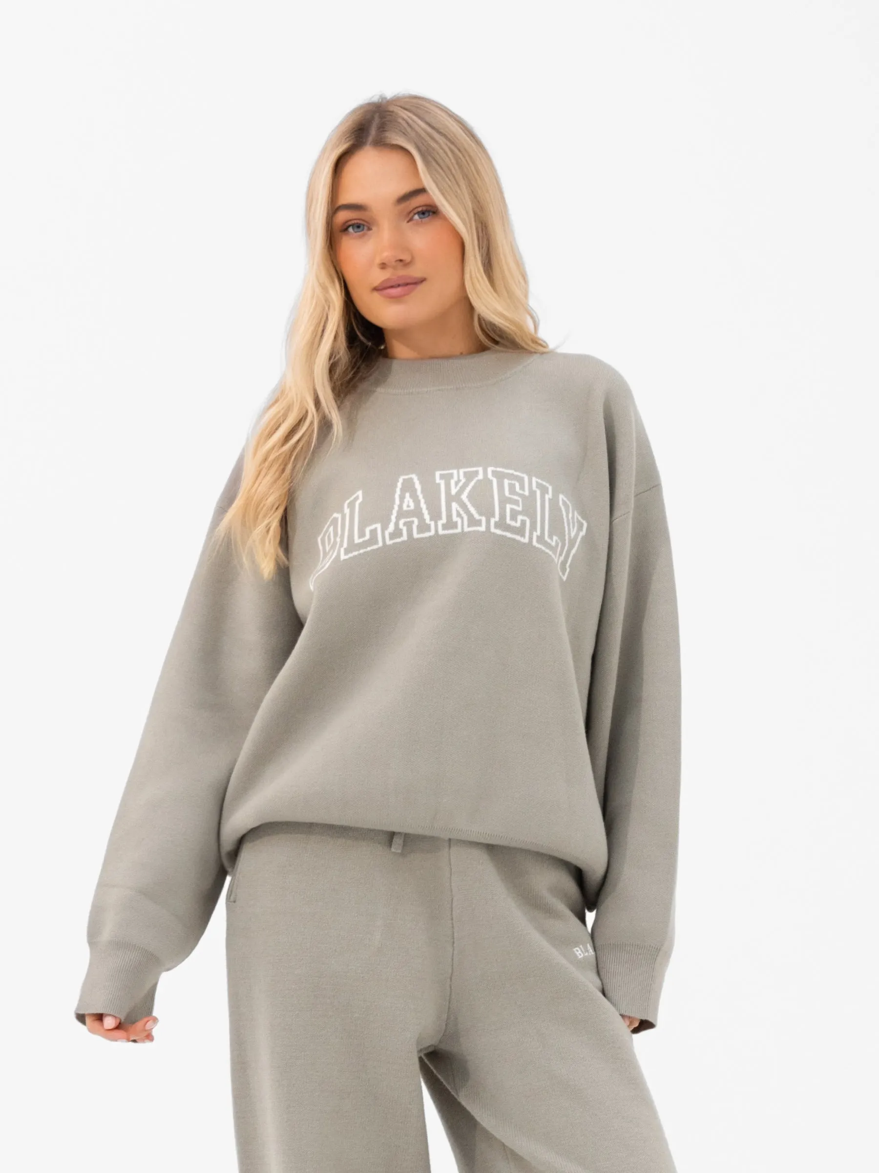 Varsity Oversized Knitted Jumper - Green sold by Blakely