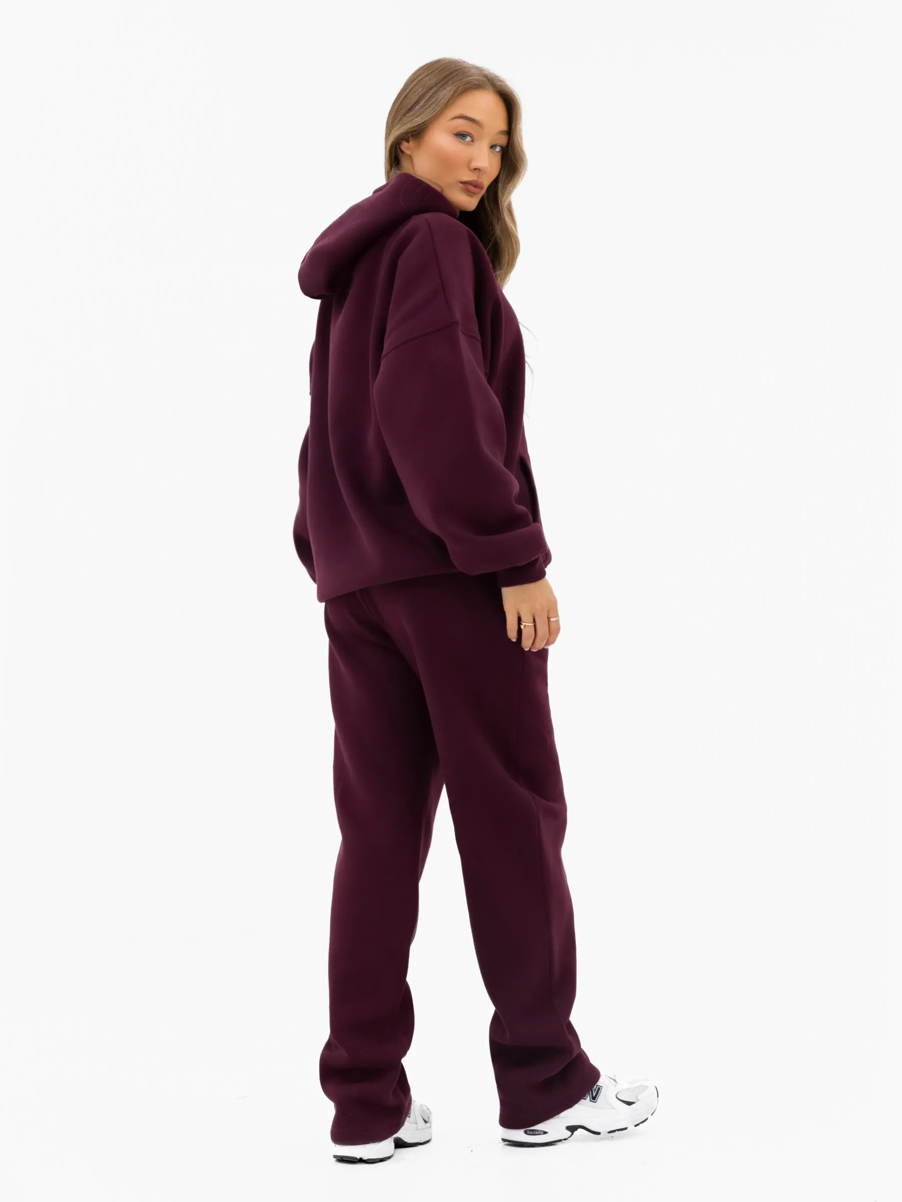 Iris Wide Leg Sweatpants - Deep Burgundy sold by Blakely product image thumbnail 4