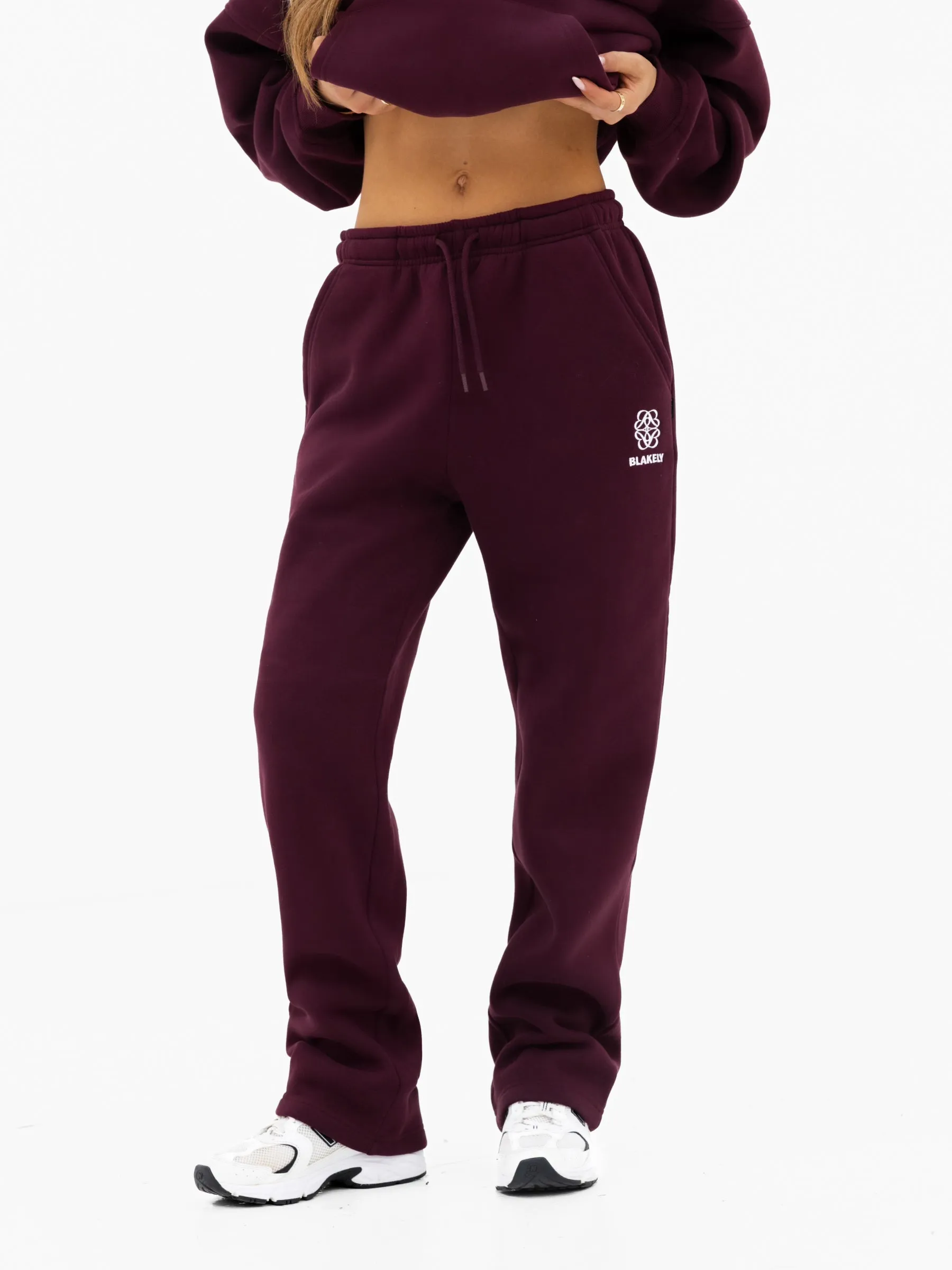 Iris Wide Leg Sweatpants - Deep Burgundy sold by Blakely