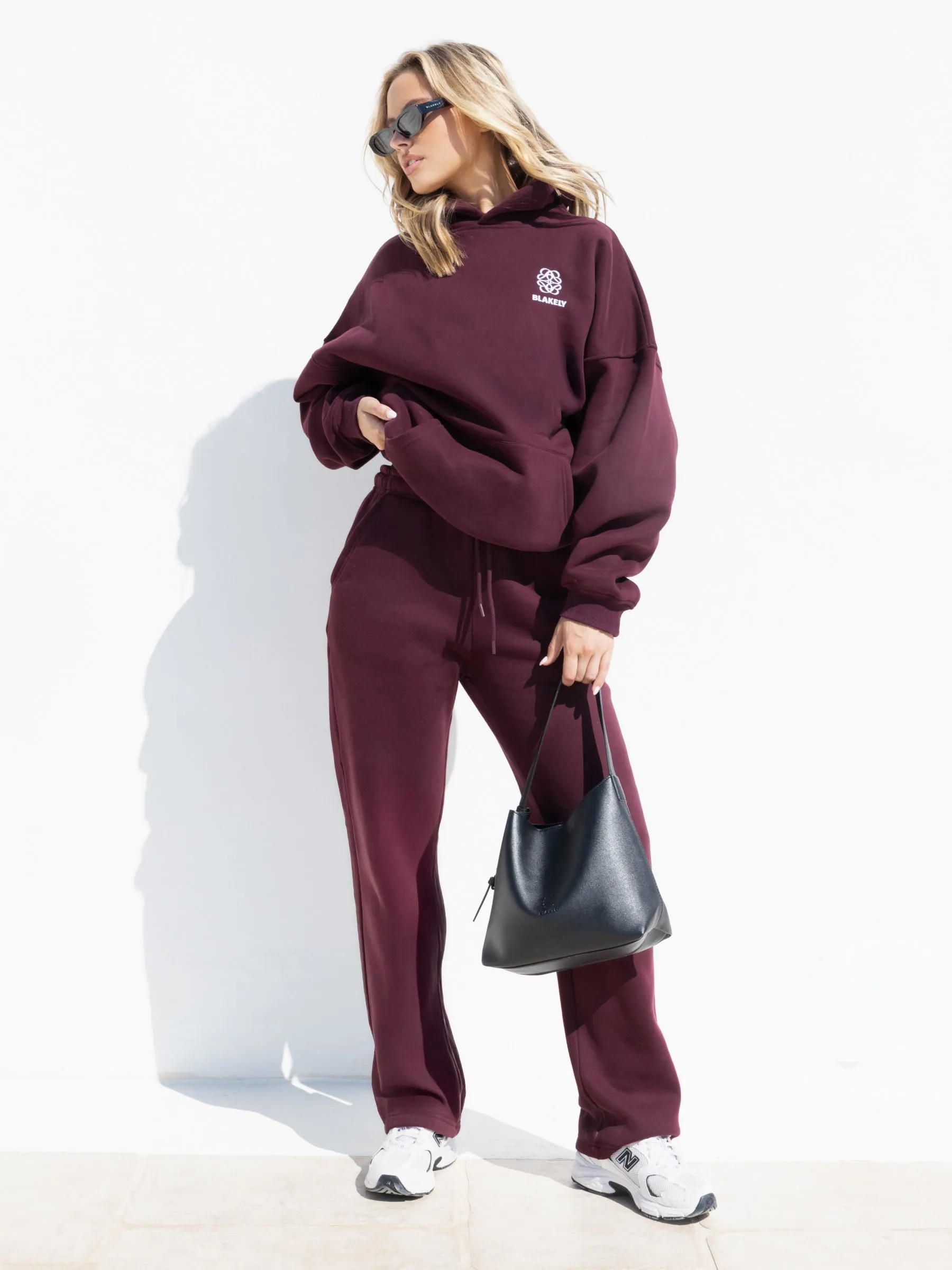 Iris Wide Leg Sweatpants - Deep Burgundy sold by Blakely product image thumbnail 3
