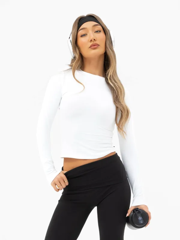 Lucia Long Sleeve Top - White sold by Blakely