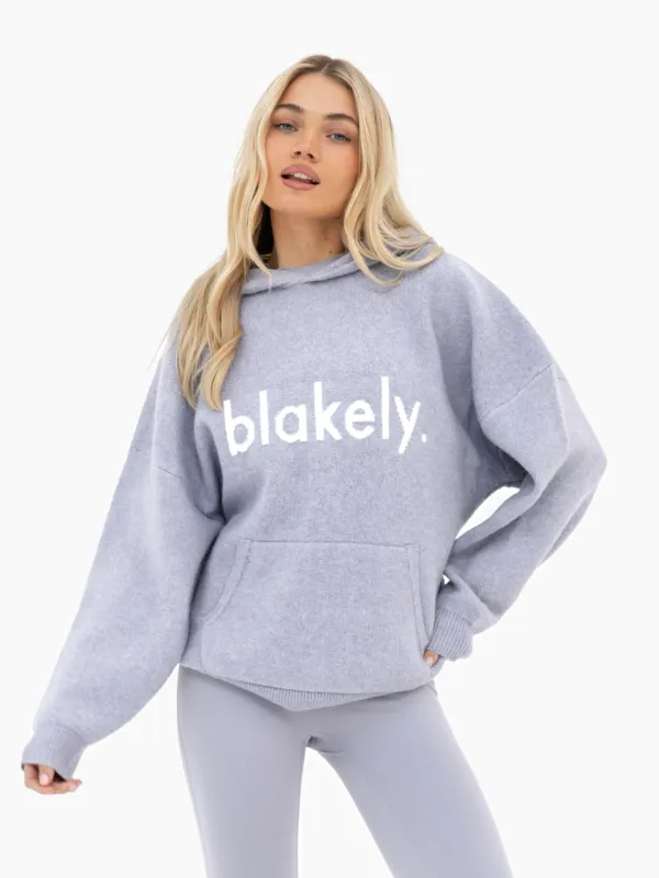 Mabel Oversized Knitted Hoodie - Pale Lilac sold by Blakely