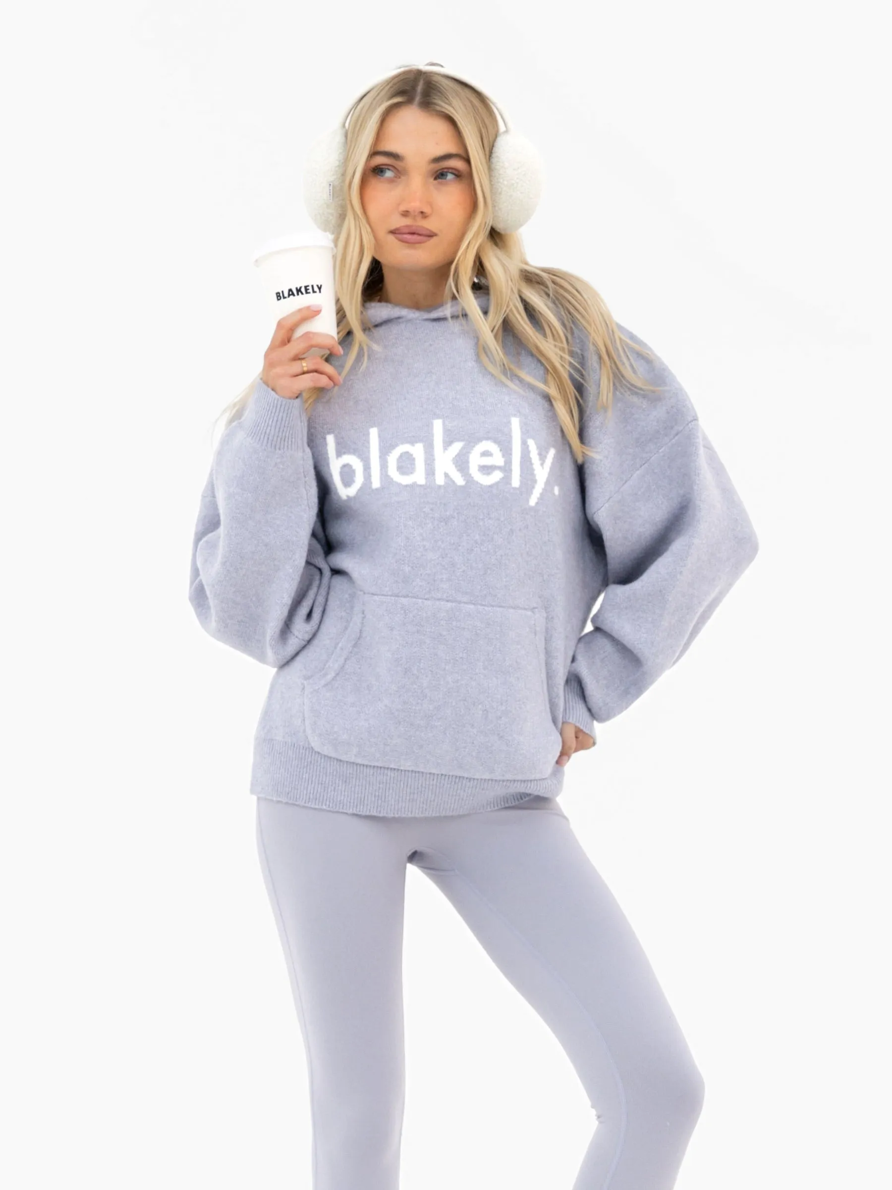 Mabel Oversized Knitted Hoodie - Pale Lilac sold by Blakely product image thumbnail 5