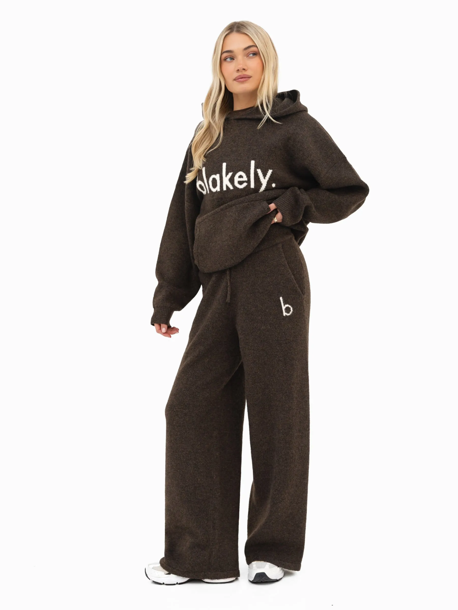 Mabel Oversized Knitted Hoodie - Chocolate Brown sold by Blakely product image thumbnail 4
