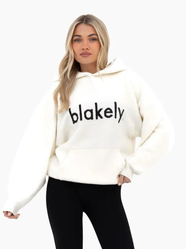 Mabel Oversized Knitted Hoodie - Cream sold by Blakely