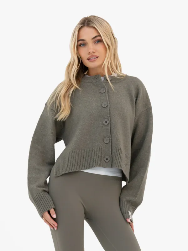 Mabel Button Up Cardigan - Safari Green sold by Blakely