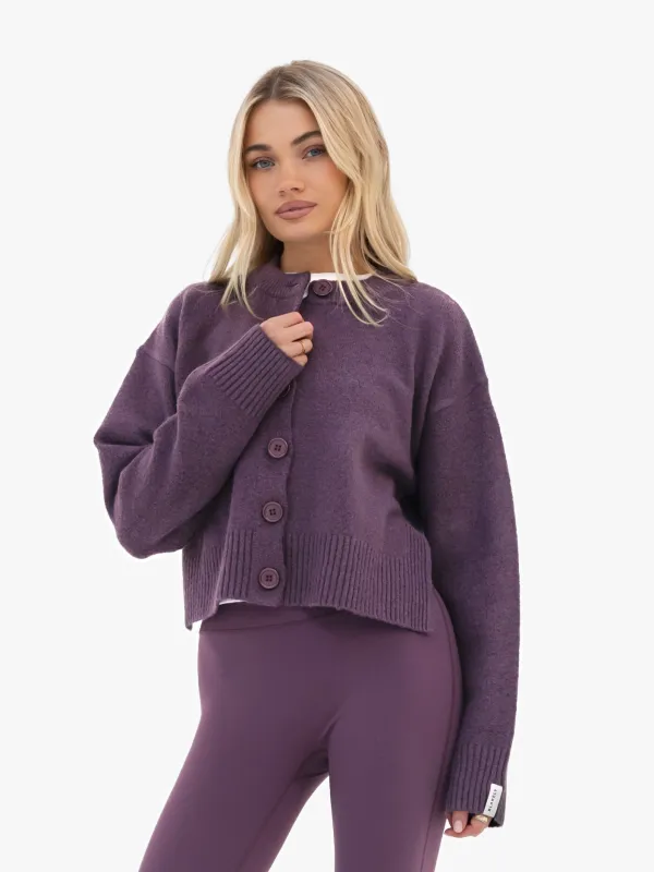 Mabel Button Up Cardigan - Plum sold by Blakely