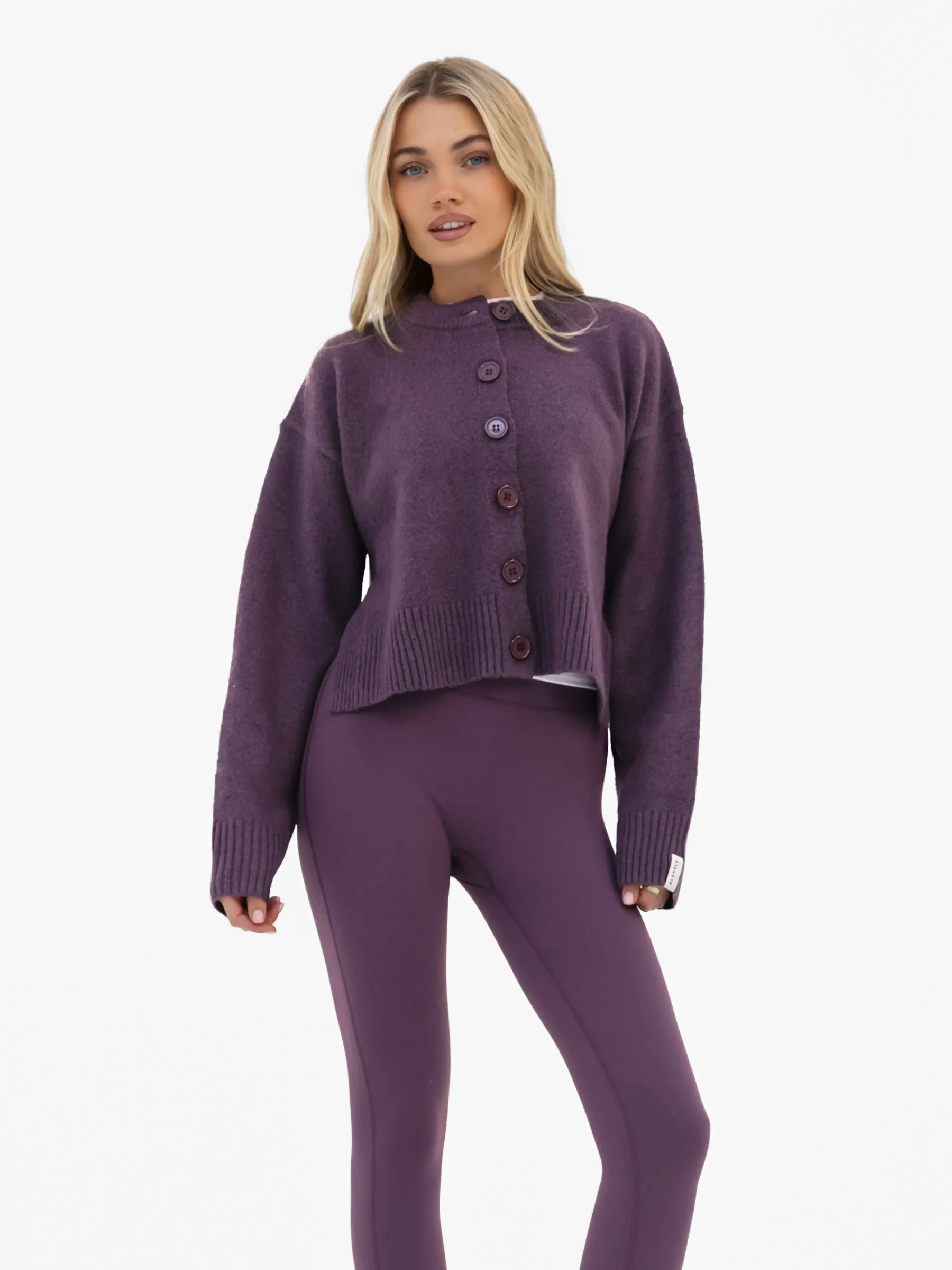 Mabel Button Up Cardigan - Plum sold by Blakely product image thumbnail 2