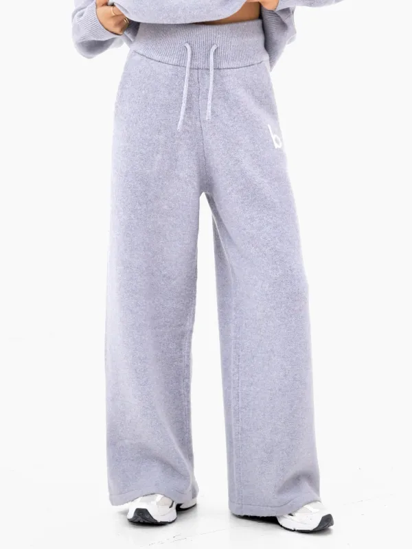 Mabel Knitted Wide Leg Sweatpants - Pale Lilac sold by Blakely