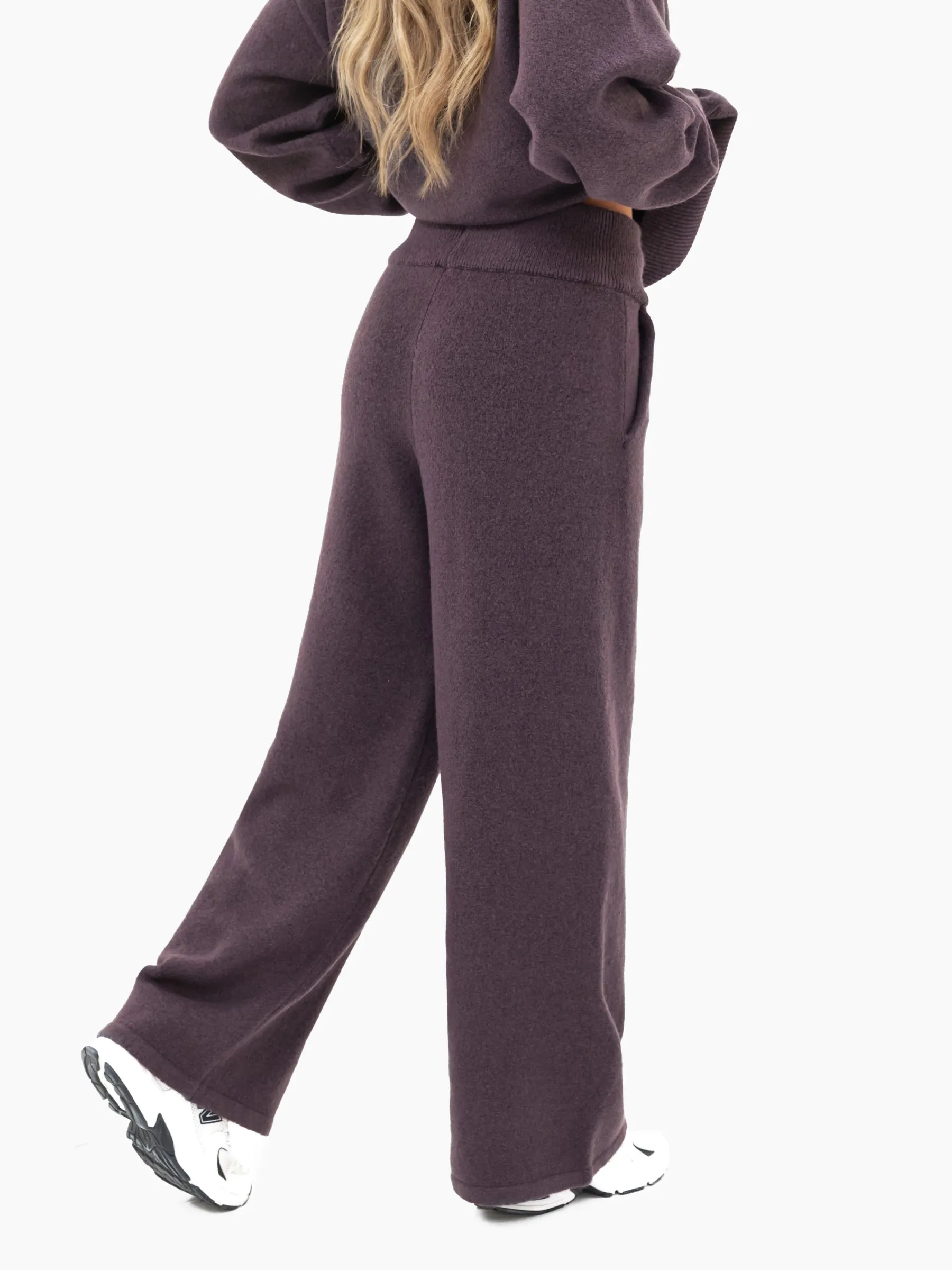 Mabel Knitted Wide Leg Sweatpants - Plum sold by Blakely product image thumbnail 2