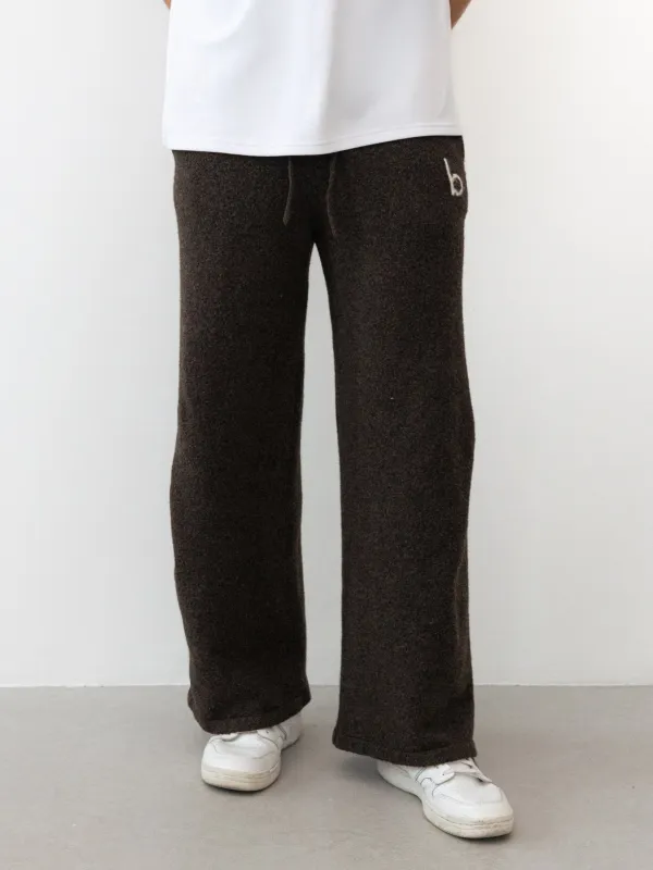 Alfie Knitted Wide Leg Sweatpants - Dark Brown sold by Blakely