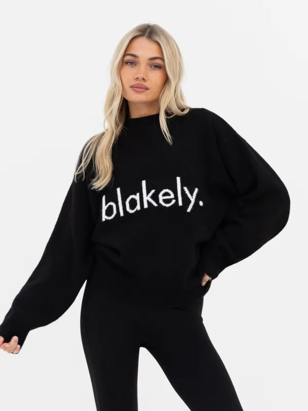Mabel Oversized Knitted Jumper - Black made by Blakely