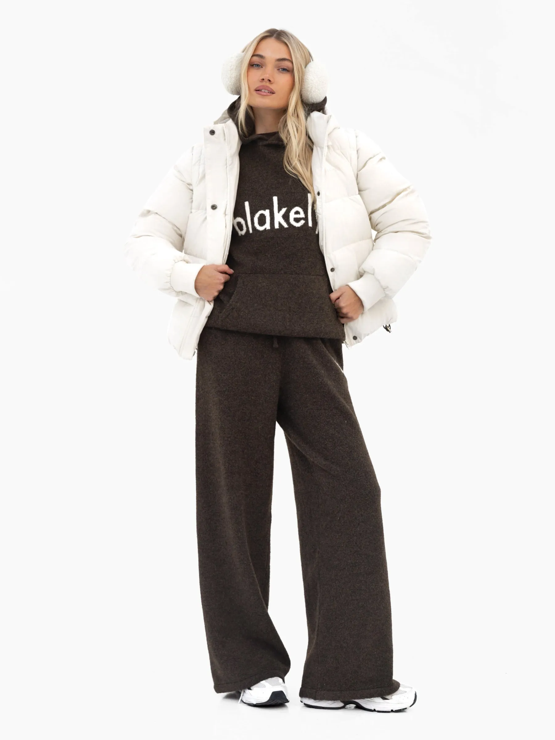 Mabel Knitted Wide Leg Sweatpants - Chocolate Brown sold by Blakely product image thumbnail 5