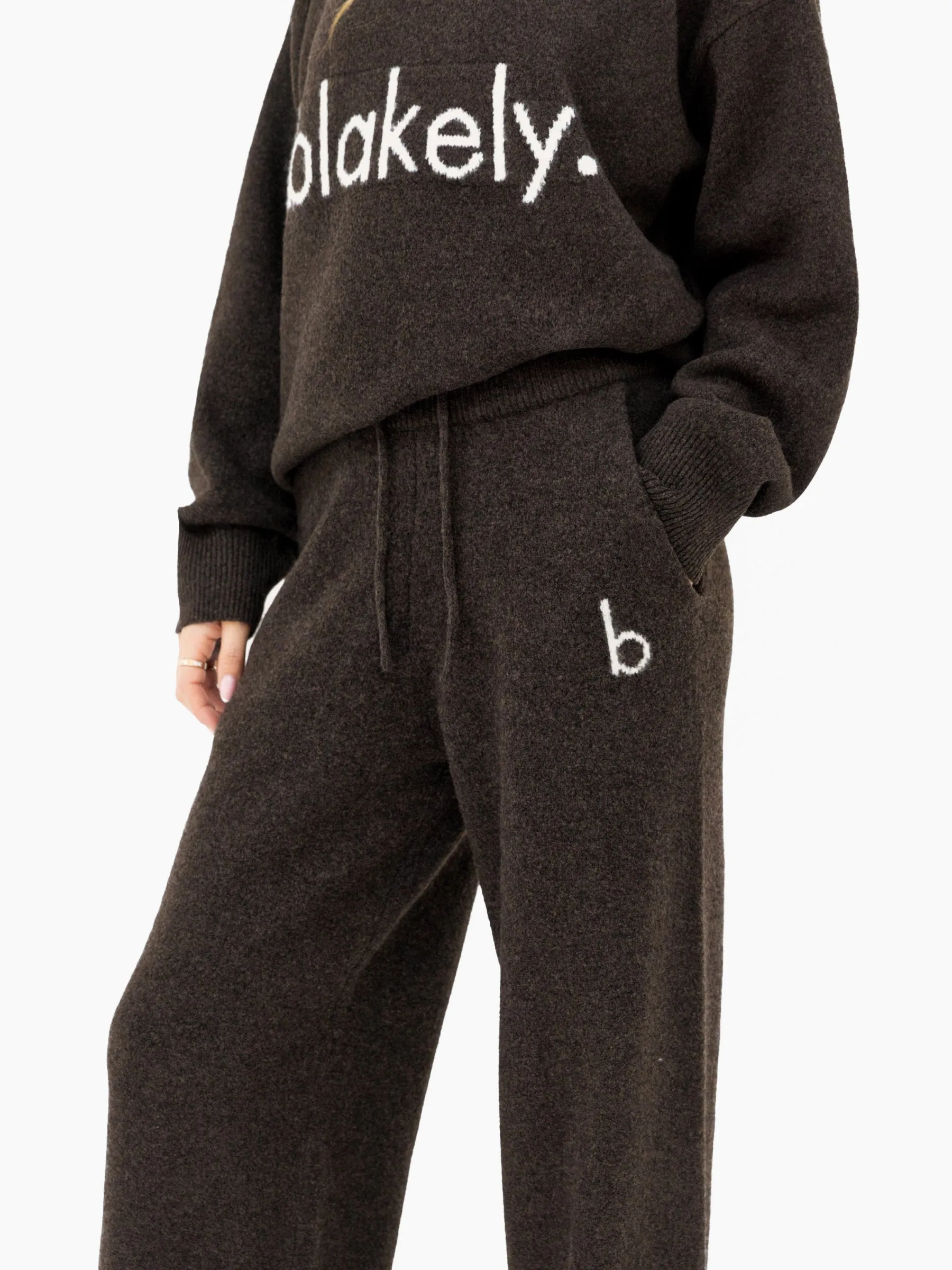 Mabel Knitted Wide Leg Sweatpants - Chocolate Brown sold by Blakely product image thumbnail 4