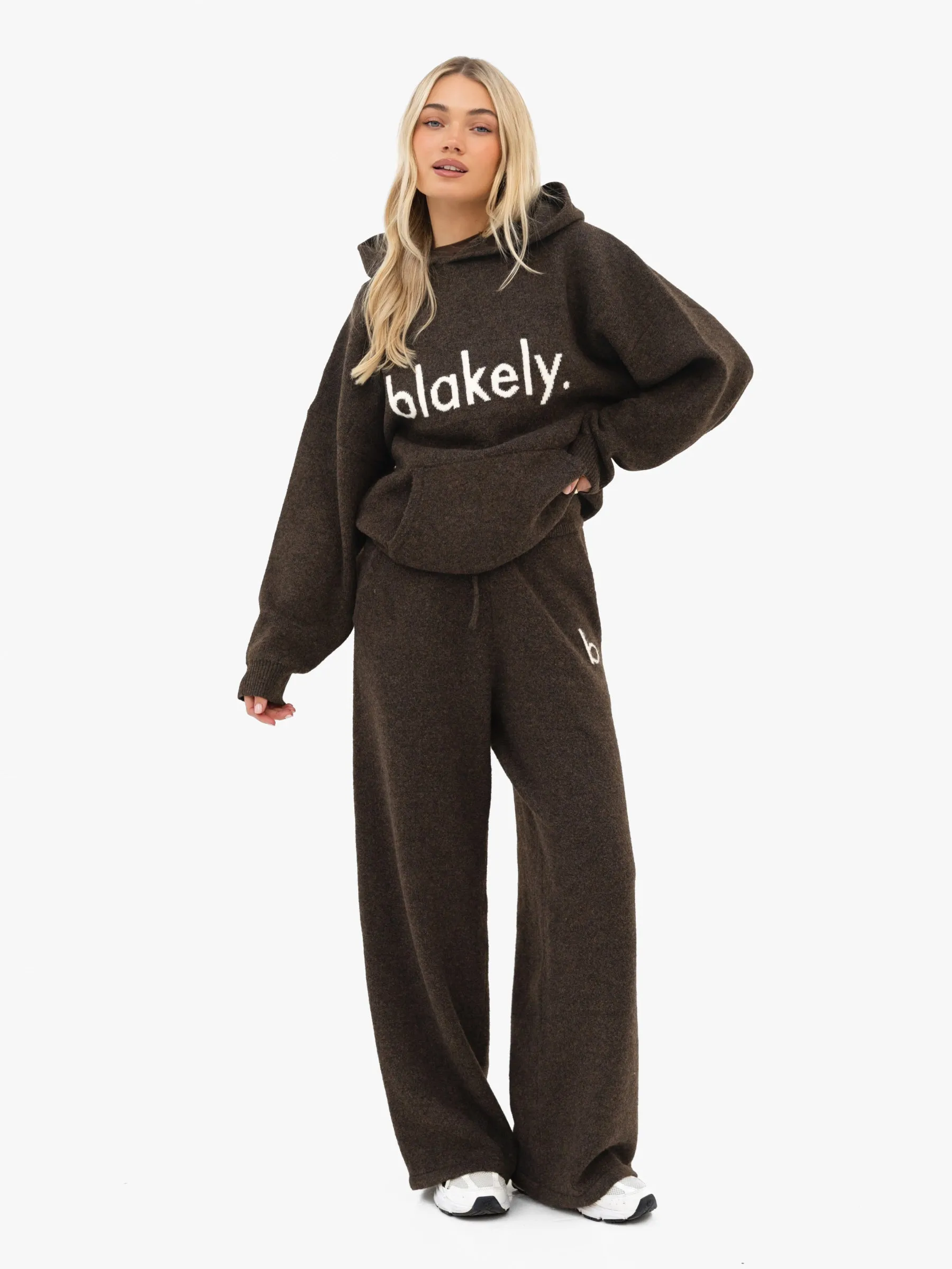 Mabel Knitted Wide Leg Sweatpants - Chocolate Brown sold by Blakely product image thumbnail 3