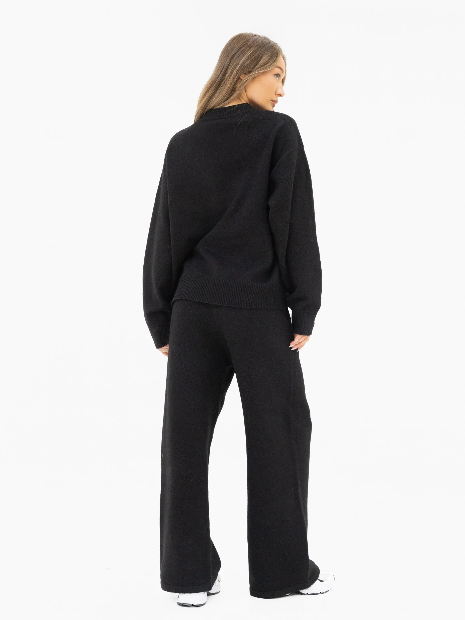 Mabel Knitted Wide Leg Sweatpants - Black sold by Blakely product image thumbnail 4