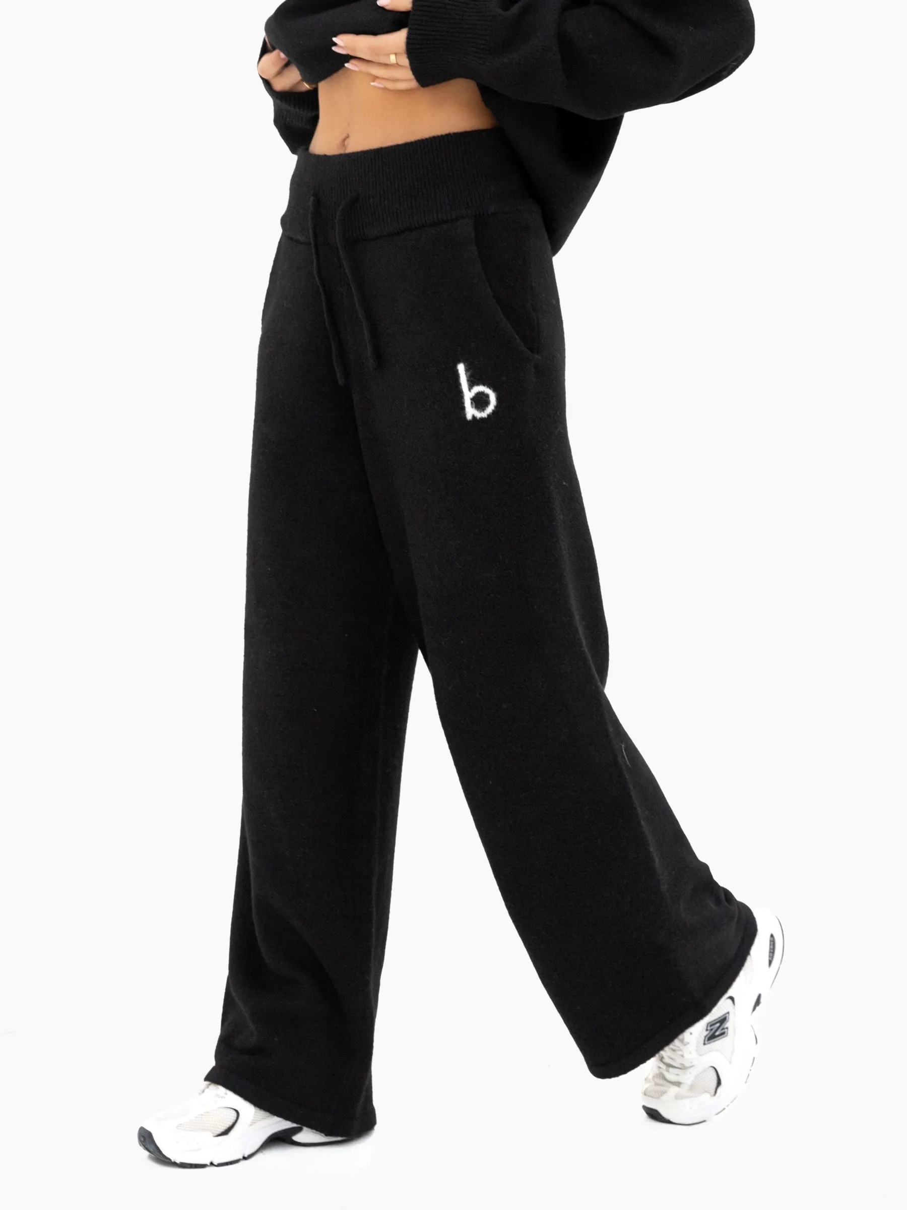 Mabel Knitted Wide Leg Sweatpants - Black sold by Blakely product image thumbnail 2