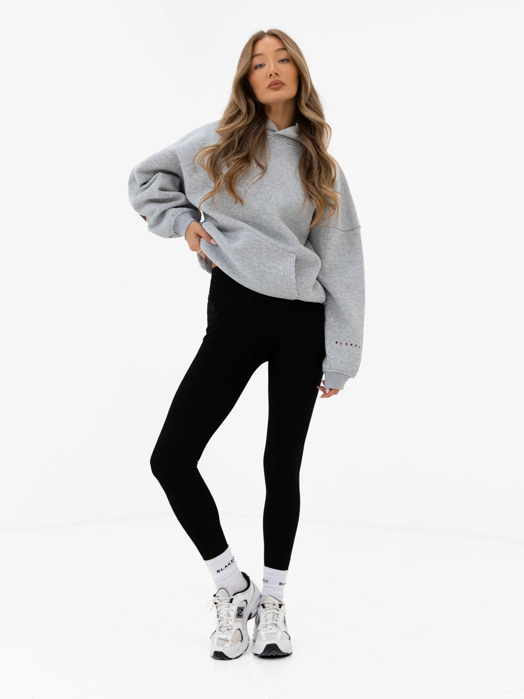 Isabel Oversized Hoodie - Marl Grey & Maroon Red sold by Blakely product image thumbnail 4