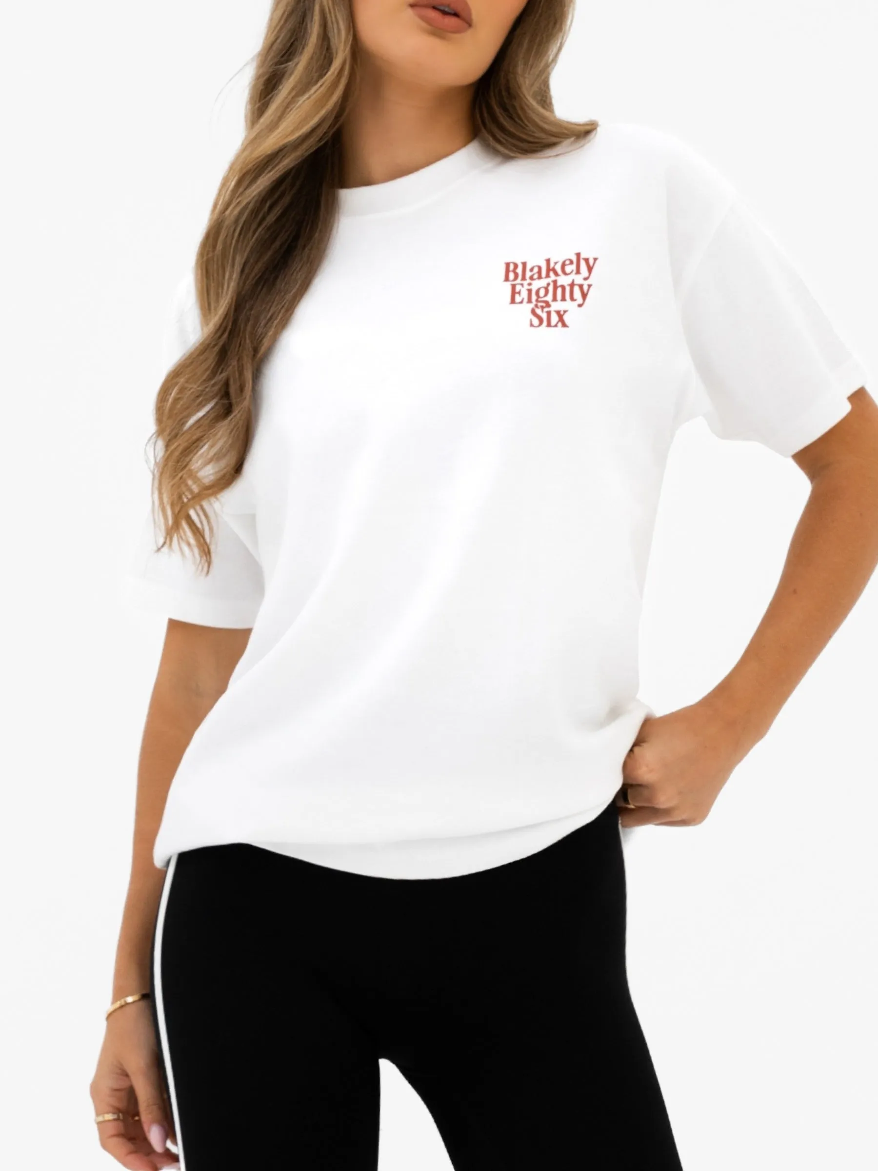 Romi Oversized T-Shirt - Flat White & Washed Red sold by Blakely product image thumbnail 5